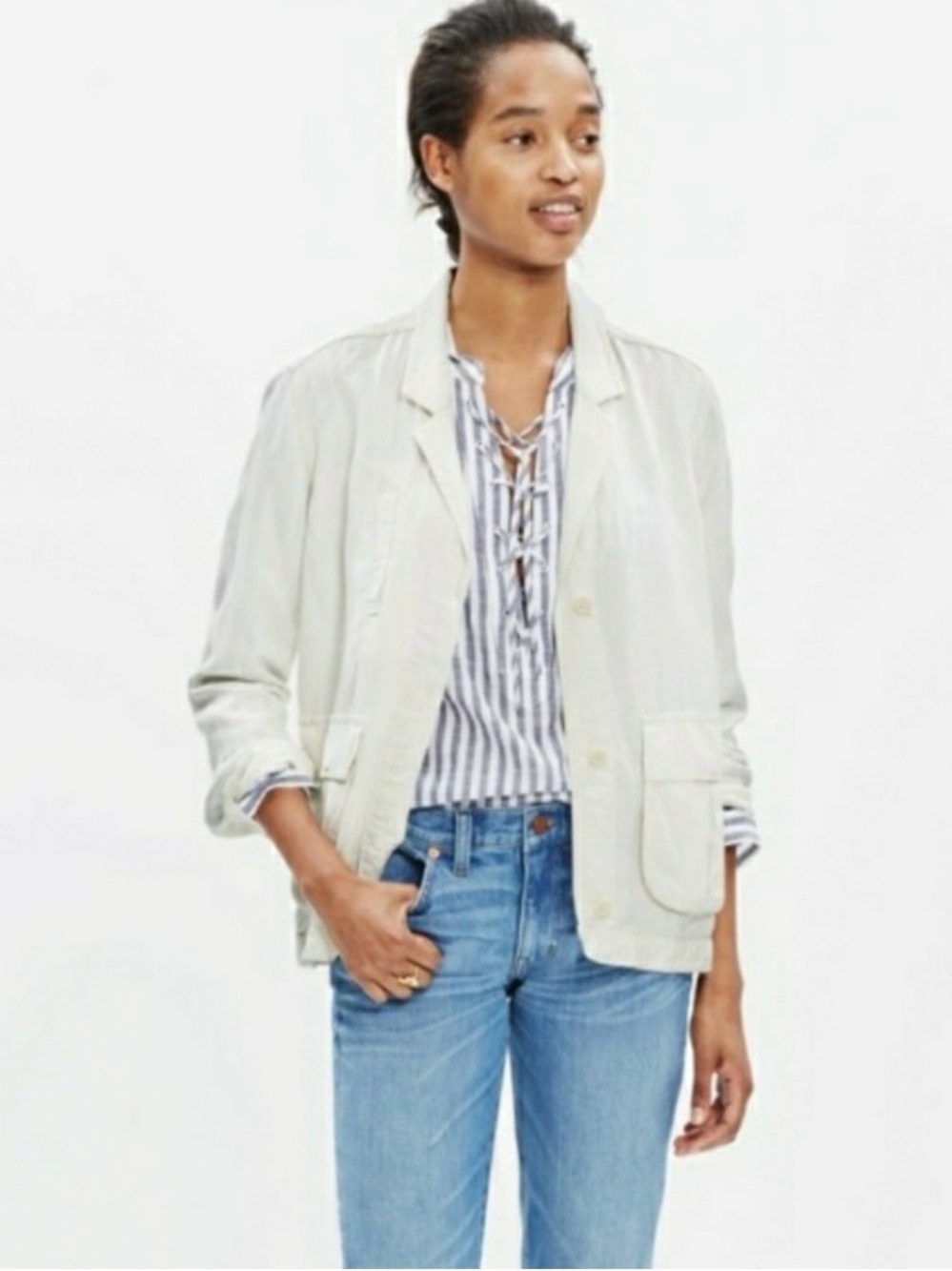 Madewell Linen Utility Jacket Size Small